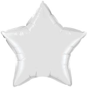 4" Mini Star Shaped Solid Color White Foil Balloon
