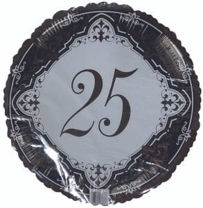 Silver 25th anniversary balloon