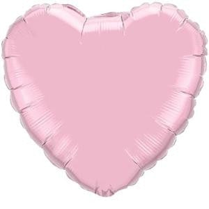 18" Heart Shaped Pearl Pink Foil Balloon