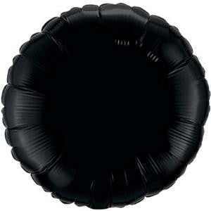 18" Round Metallic Black Foil Balloon