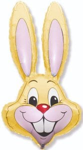 Huge Pastel Yellow Rabbit Head Foil Balloon